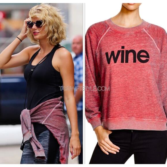 Wildfox Wine Pullover Sweater As Seen On Taylor Swift Loungewear Size Medium - Picture 1 of 7